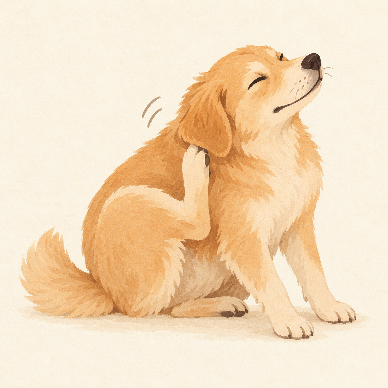 귀를 긁는 강아지 설명 그림