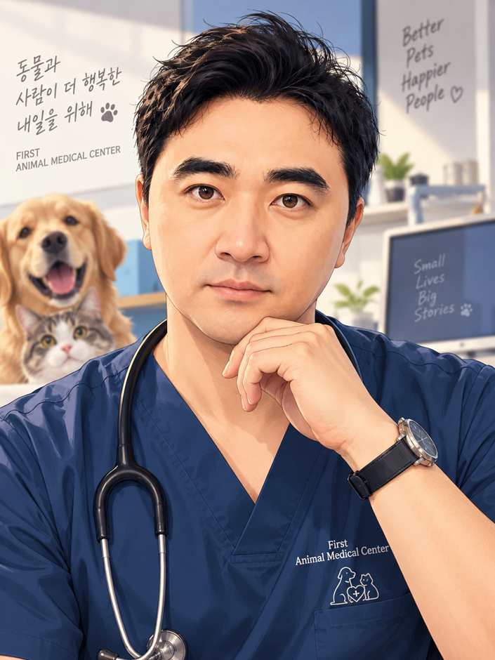 청진기를 착용한 퍼스트동물메디컬센터 의료진