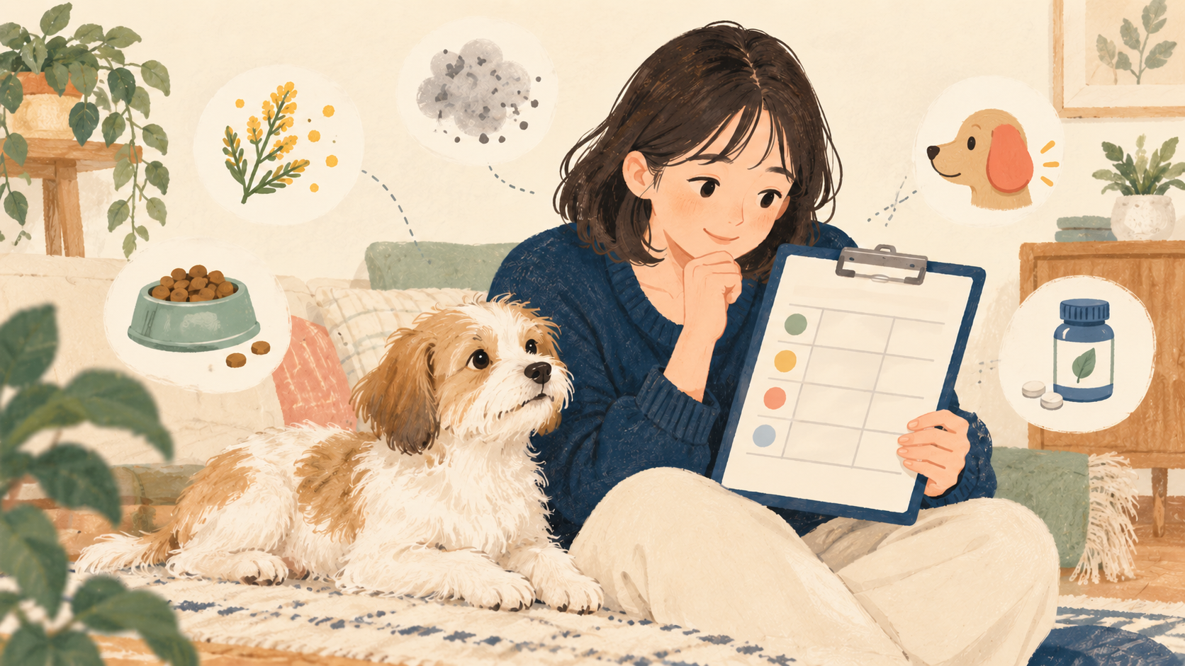 반려동물 알레르기 검사 안내 일러스트